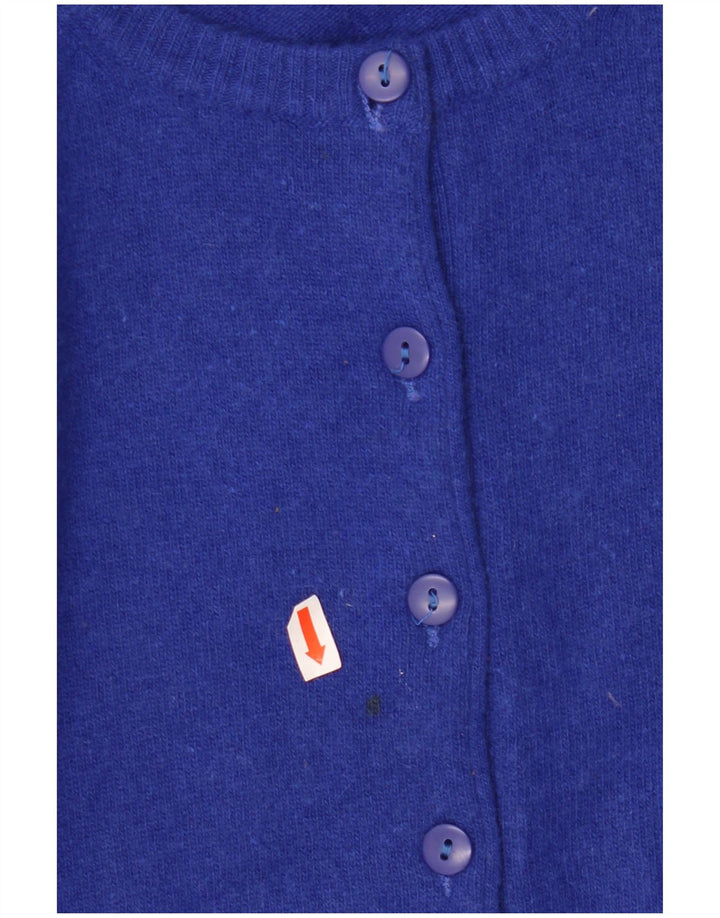 Женский укороченный кардиган BENETTON UK 14, большой синий, шерсть