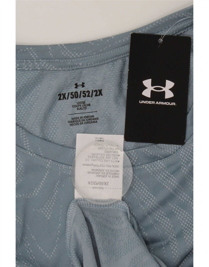 Женская футболка Under Armour, верх 2XL, синий полиэстер с геометрическим рисунком