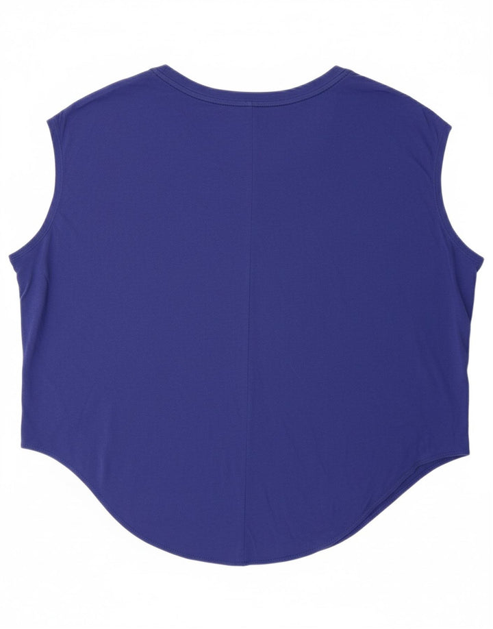 NIKE Womens Oversized Graphic Vest Top UK 18 XL Blue Cotton
