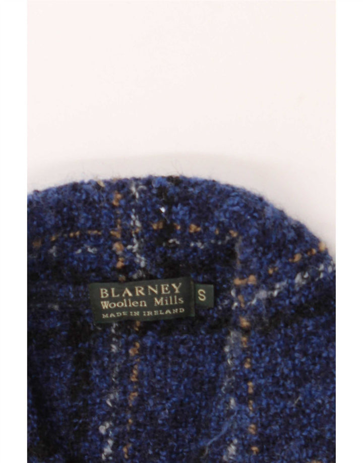 Blarney en Mills Womens 4 Button Blazer Jacket UK 10 Small Navy Blue Check