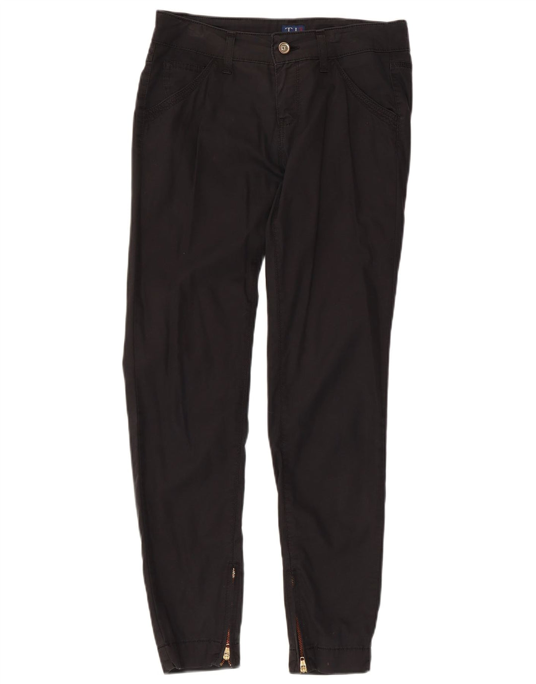 TRUSSARDI Womens Slim Trousers W27 L28 Black Cotton
