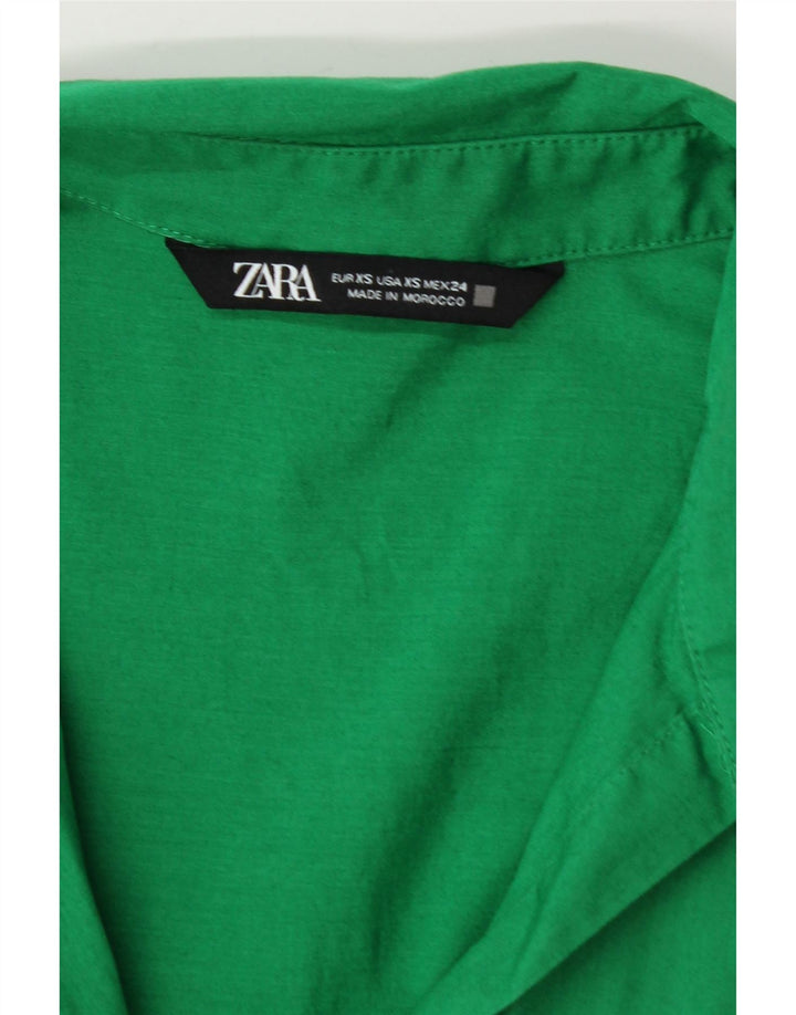 ZARA Womens Oversized Shirt UK 6 XS Green Vintage Zara and Second-Hand Zara from Messina Hembry 
