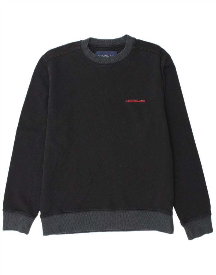 CALVIN KLEIN JEANS Мужской свитшот, джемпер, средний, черный, хлопок
