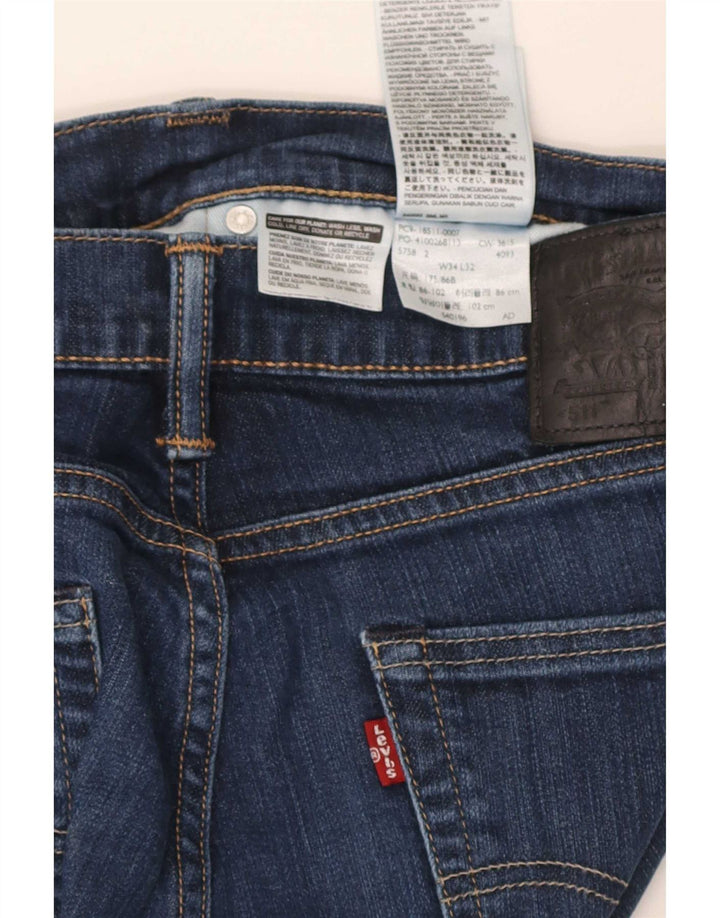 Мужские джинсы Levi's 511 Slim W34 L32 Темно-синие, хлопок