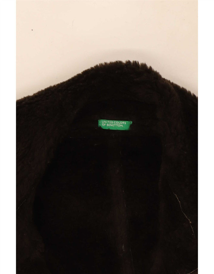 Женская куртка Benetton из шерпы IT 46, большая, коричневый акрил