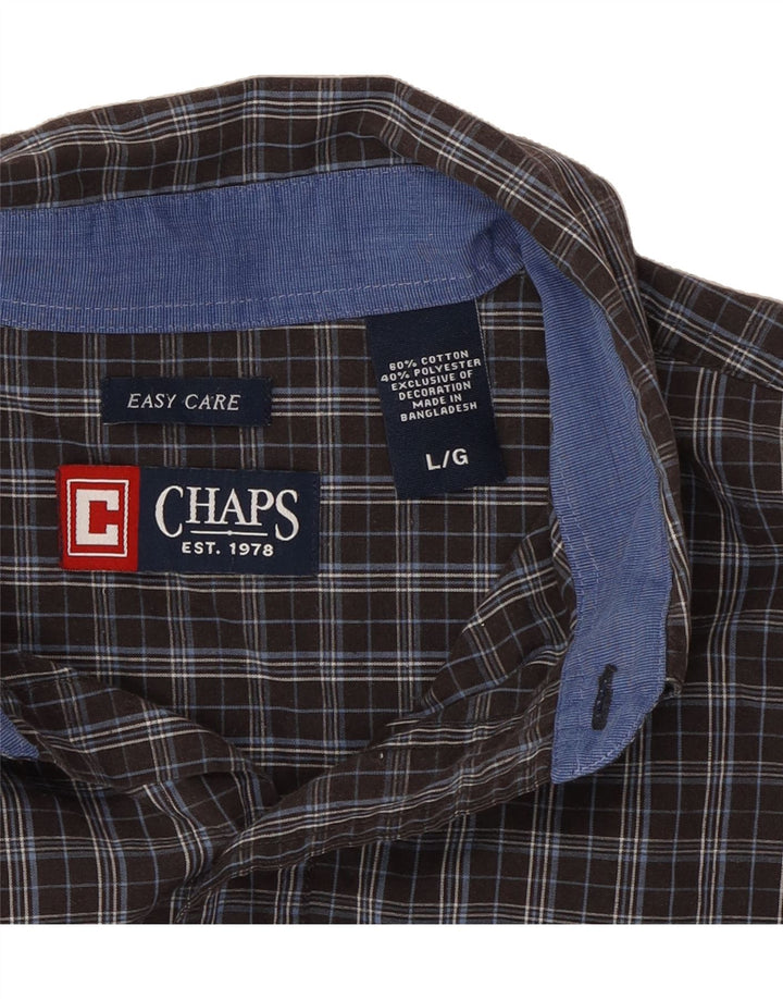 CHAPS Mens Flannel Shirt Large Black Check Cotton Vintage Chaps and Second-Hand Chaps from Messina Hembry 