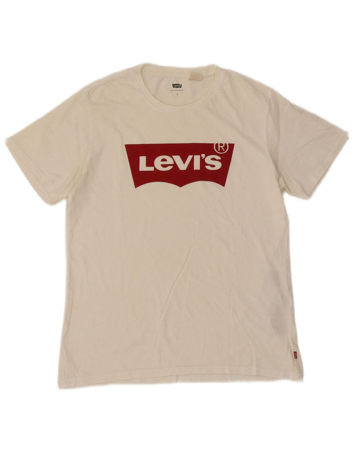 Мужская футболка с рисунком Levi's, маленький белый хлопок