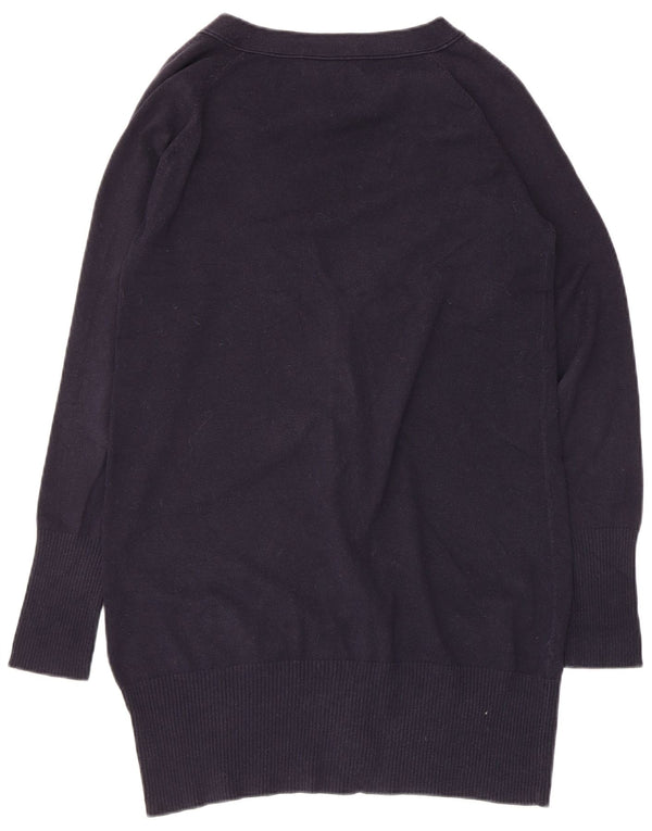 Женский удлиненный кардиган Zara UK 14, большой размер, темно-синий, хлопок