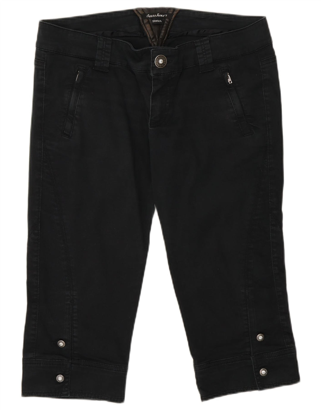 Guess Женские капри W32, большие черные хлопковые