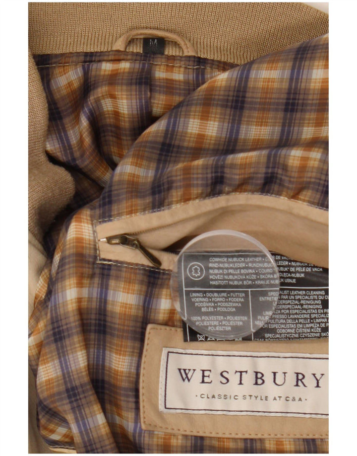 Куртка мужская кожаная WESTBURY UK 38 средний бежевый кожаный