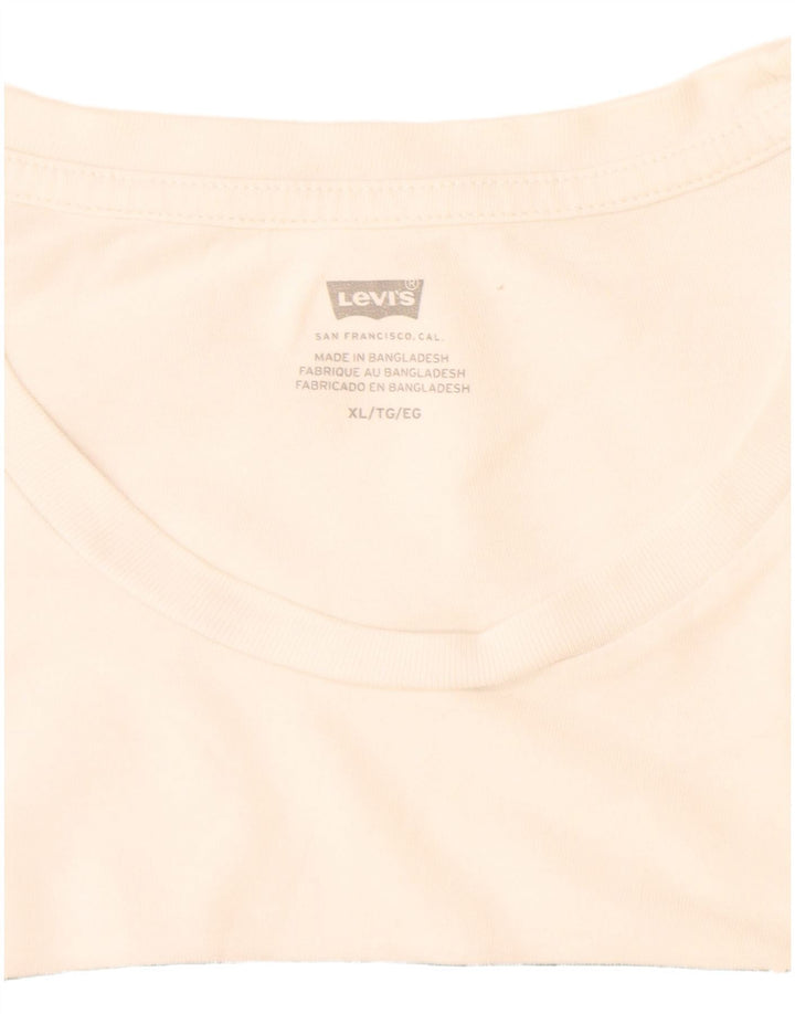 Мужская футболка с рисунком Levi's, топ XL, белый хлопок