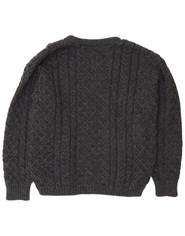 Женский джемпер с круглым вырезом Country Club, серый цвет из натуральной шерсти, Великобритания 18 XL