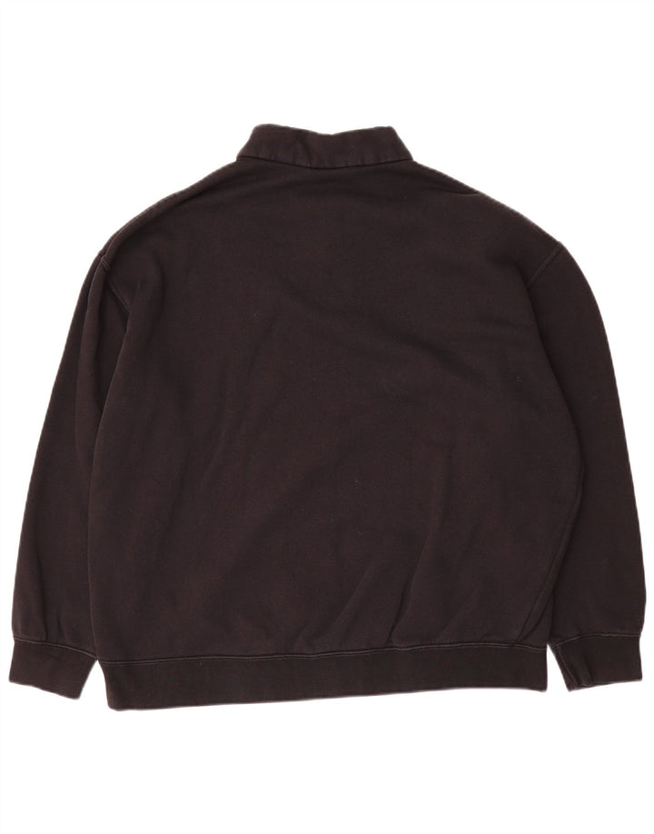 Мужской свитшот свободного покроя NIKE с воротником на молнии, маленький черный хлопковый джемпер