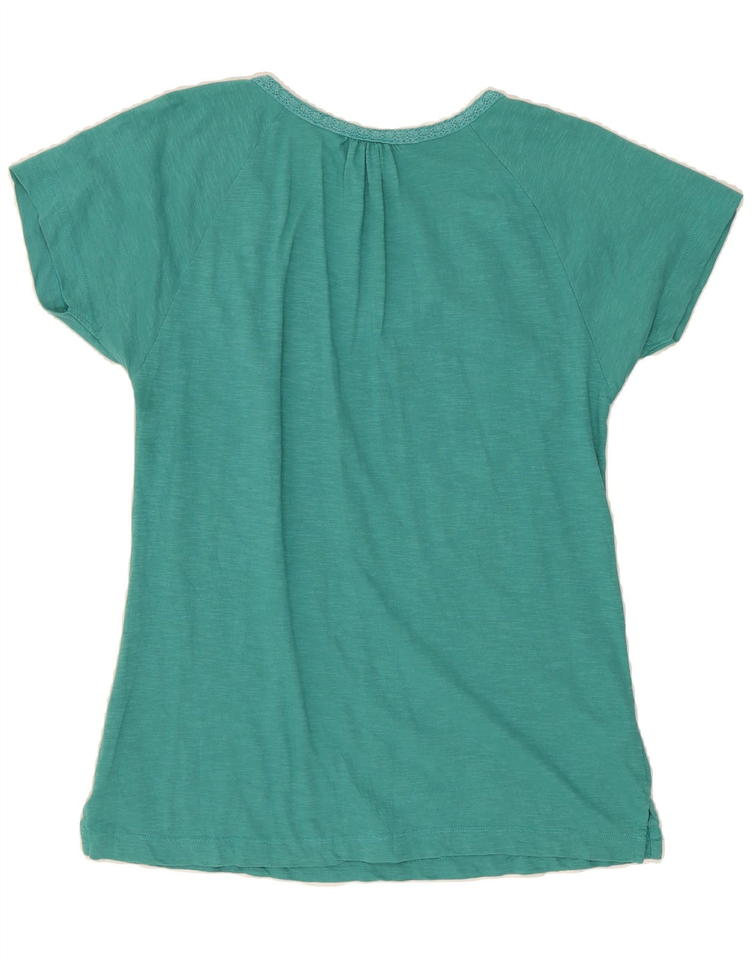 EDDIE BAUER Womens T-Shirt Top UK 12 Medium Green Cotton Vintage Eddie Bauer and Second-Hand Eddie Bauer from Messina Hembry 