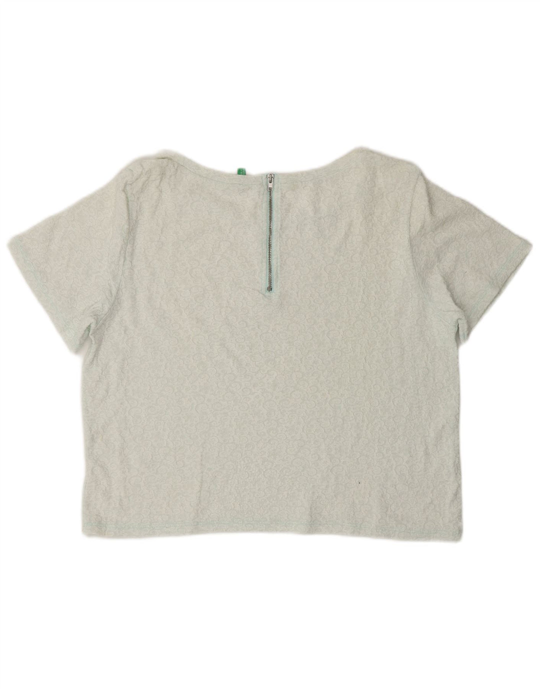 BENETTON Женская укороченная блузка UK 14 Средний Белый