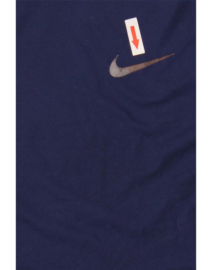 Мужской топ Nike Dri Fit с длинным рукавом, средний темно-синий, полиэстер