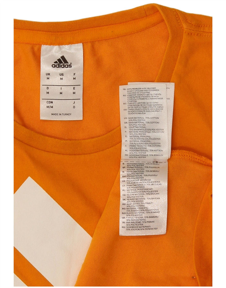 Мужская футболка Adidas с рисунком, хлопковый топ среднего оранжевого цвета