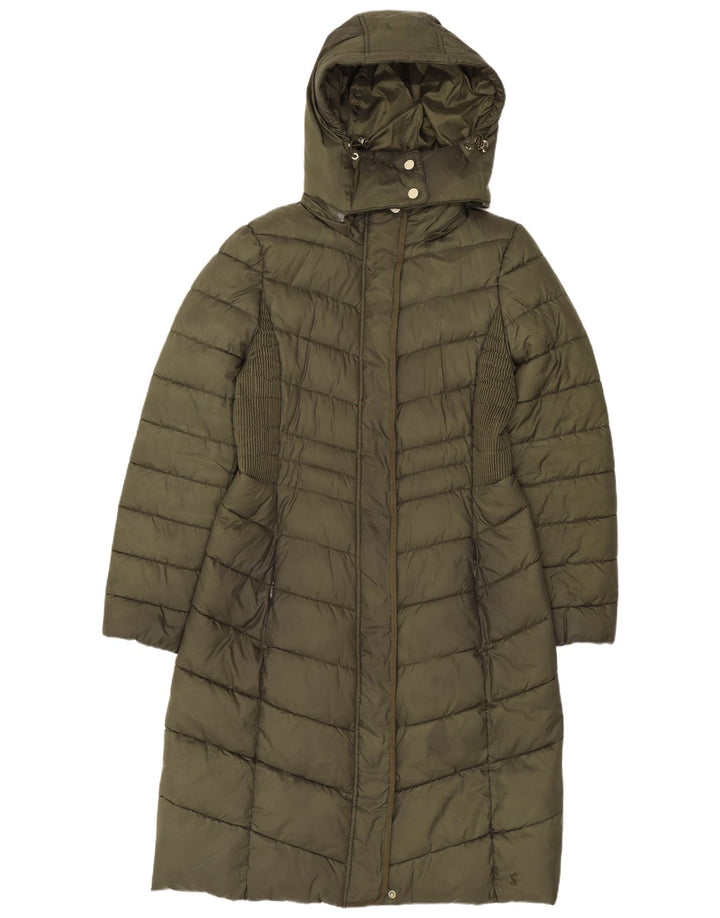 Женское стеганое пальто с капюшоном Joules UK 12, средний хаки, полиэстер