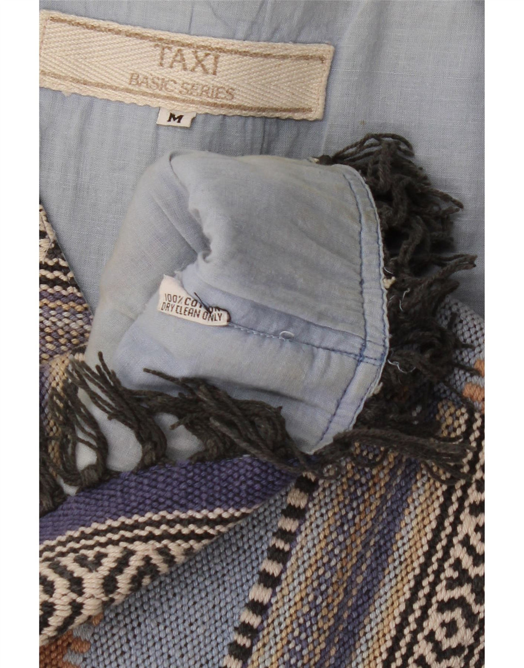 Винтажный мужской жилет из хлопка среднего размера в разноцветную полоску