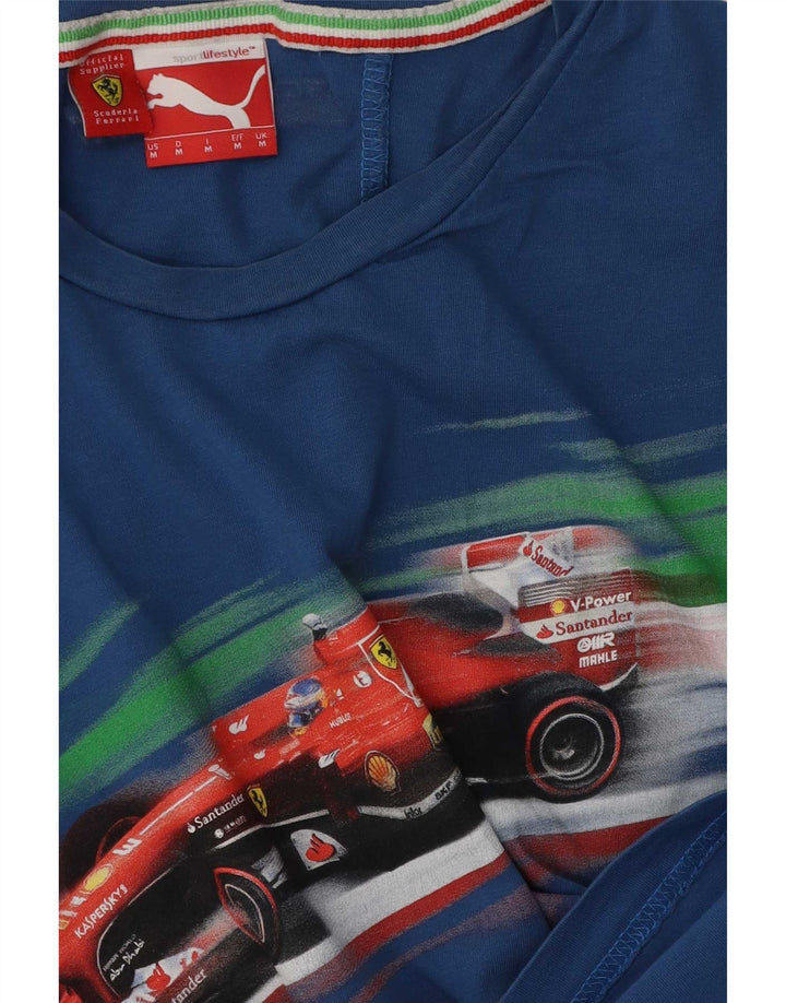 Мужская футболка с рисунком Puma Scuderia Ferrari, средний синий