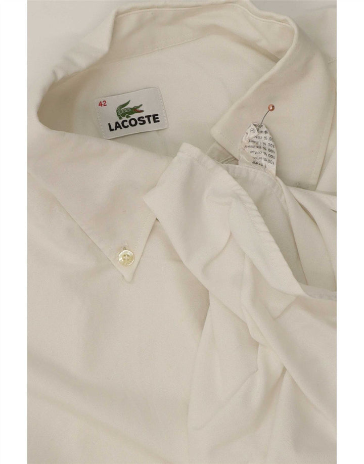 Мужская рубашка Lacoste, размер 42, большая белая хлопковая ткань