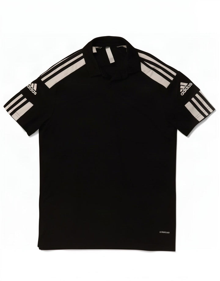 Мужская рубашка-поло Adidas Aeroready, маленькая черная, полиэстер с цветными блоками