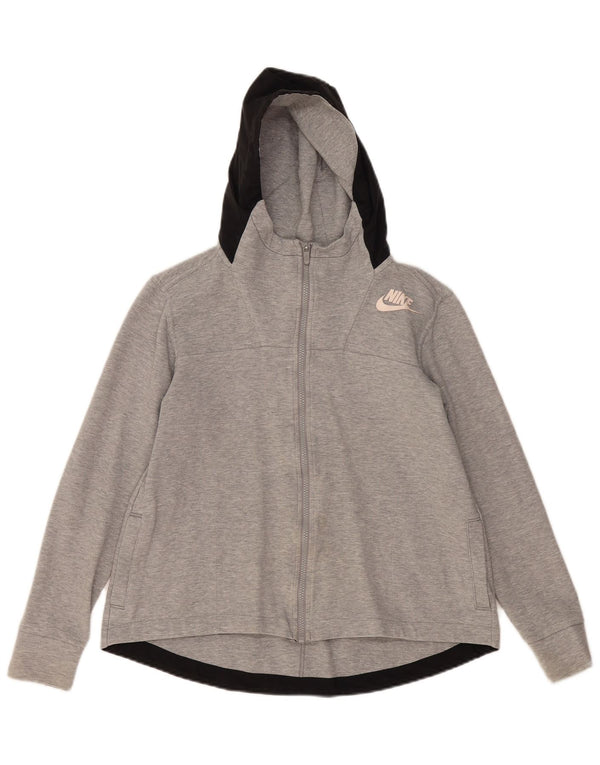 Женский свитер с капюшоном на молнии большого размера Nike UK 10, маленький серый хлопковый