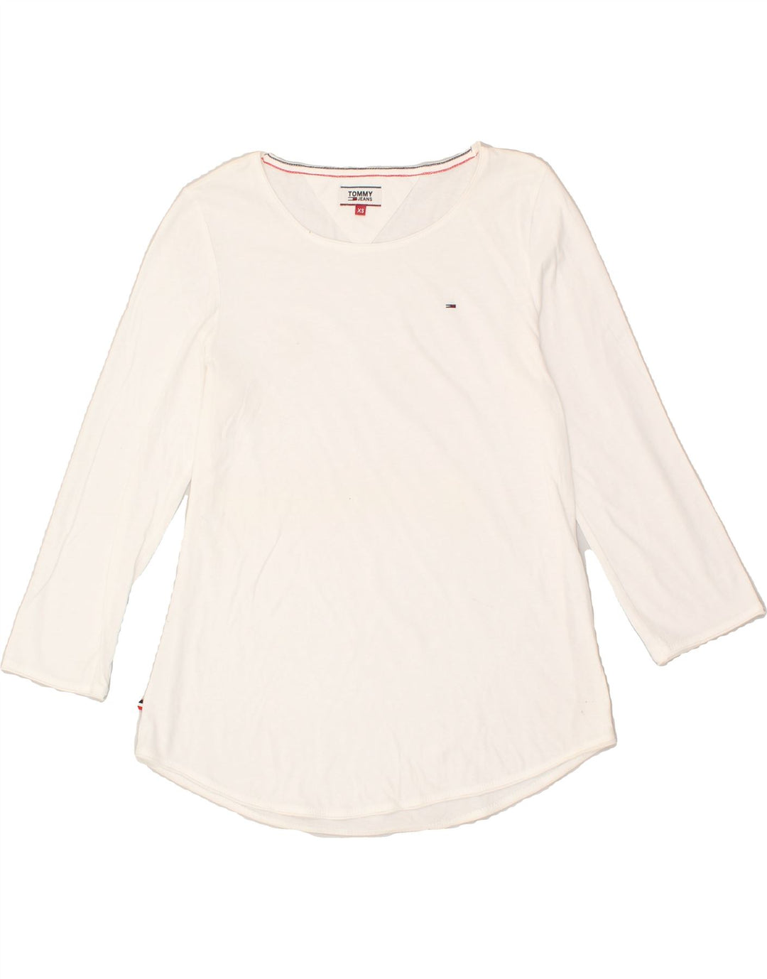 TOMMY HILFIGER Womens Top 3/4 Sleeve UK 6 XS White | Vintage Tommy Hilfiger | Thrift | Second-Hand Tommy Hilfiger | Used Clothing | Messina Hembry 