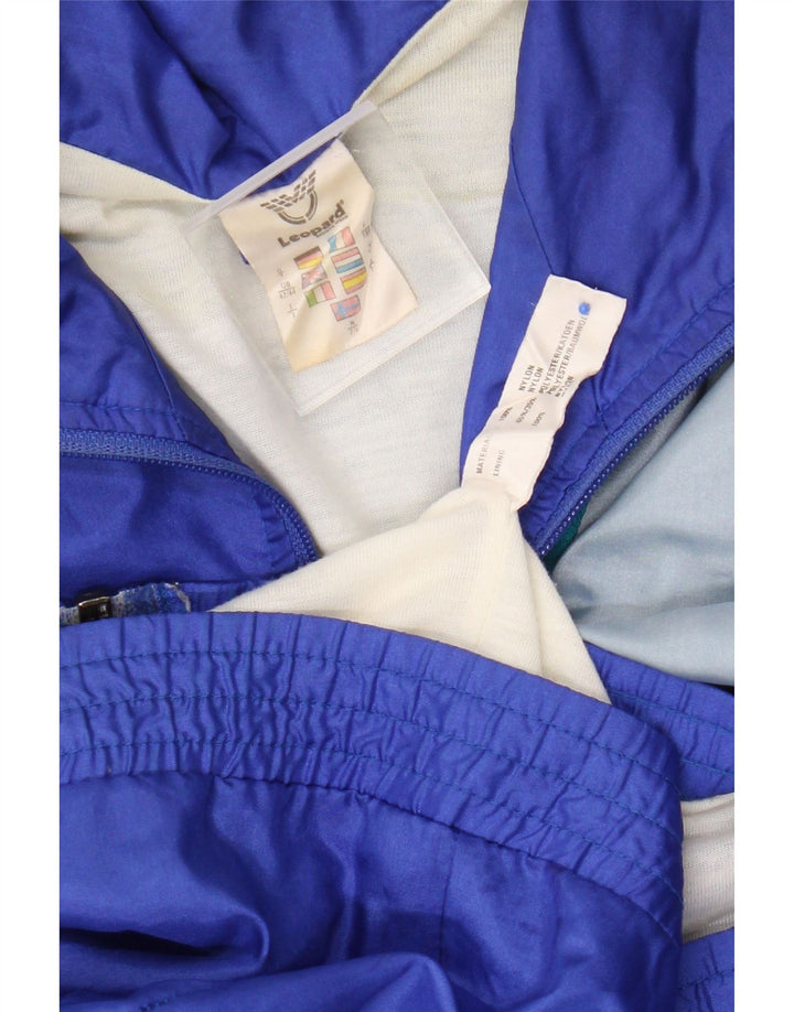 Мужской спортивный костюм с леопардовым принтом, верхняя куртка UK 42/44, большой синий нейлон с цветными блоками