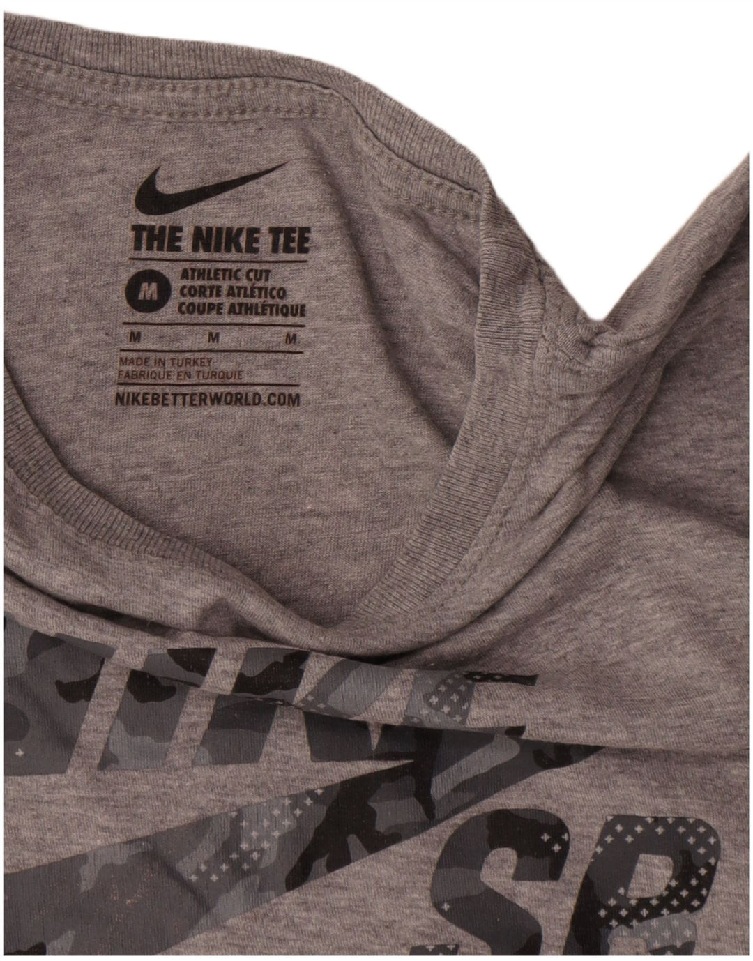 Мужская футболка Nike Athletic Cut с графикой, хлопковый топ среднего серого цвета