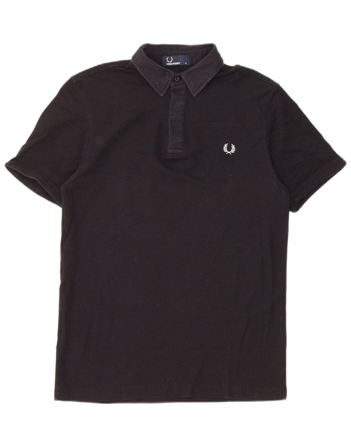 Мужская рубашка-поло Fred Perry среднего размера, темно-синяя, хлопок