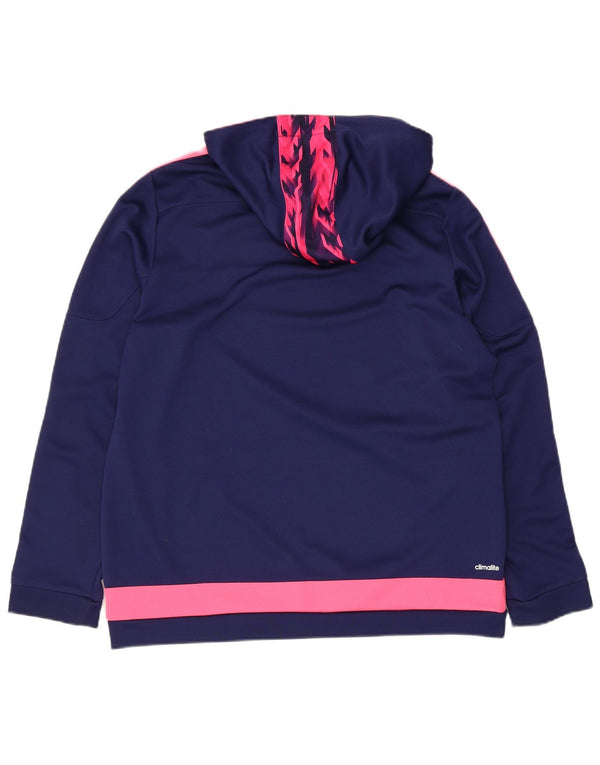 Женский джемпер с капюшоном Adidas Climalite UK 20/22 XL Темно-синий с цветными блоками