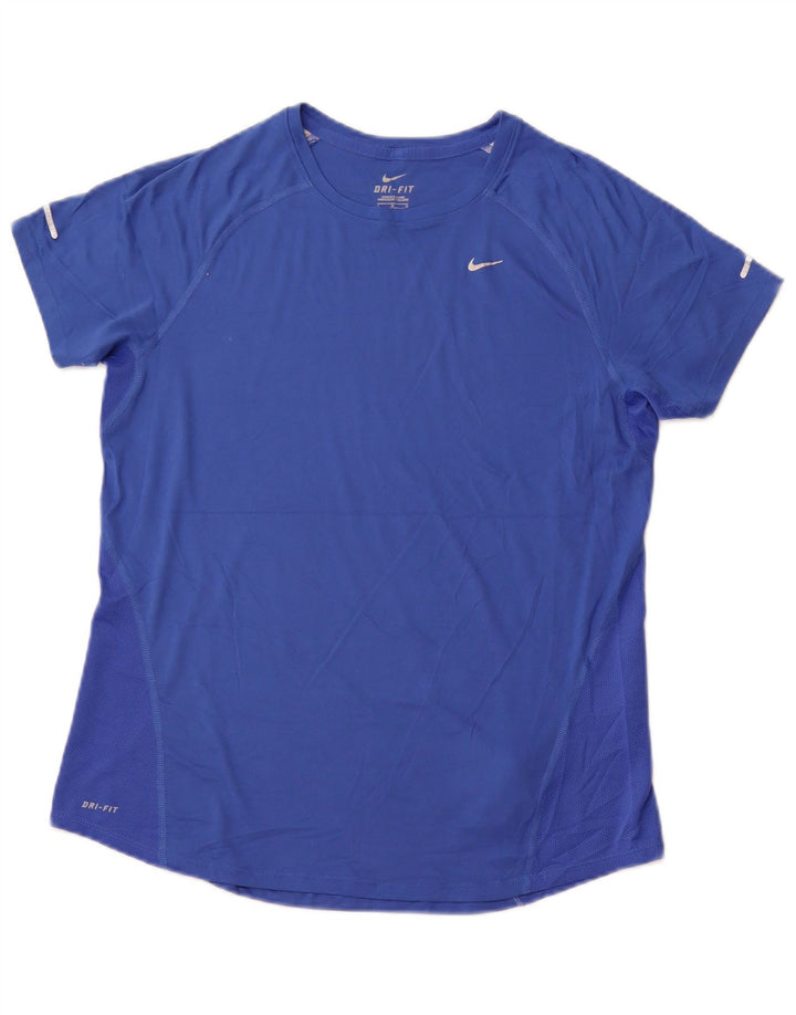 Женская футболка NIKE Dri Fit Top UK 16, большой синий полиэстер