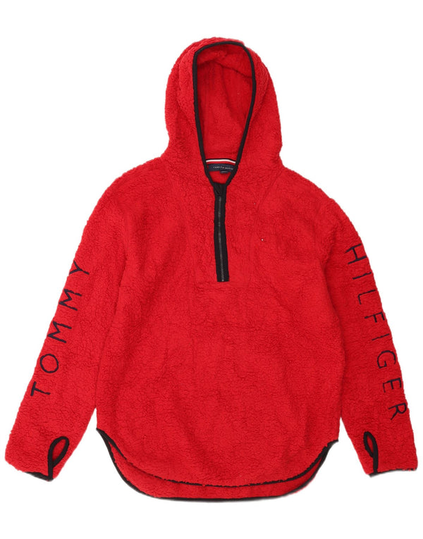 Женский флисовый джемпер оверсайз с капюшоном Tommy Hilfiger UK 6 XS красный