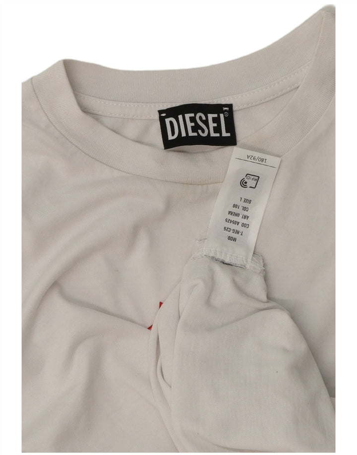 Футболка с рисунком Diesel для мальчиков, топ 13–14 лет, большая белая