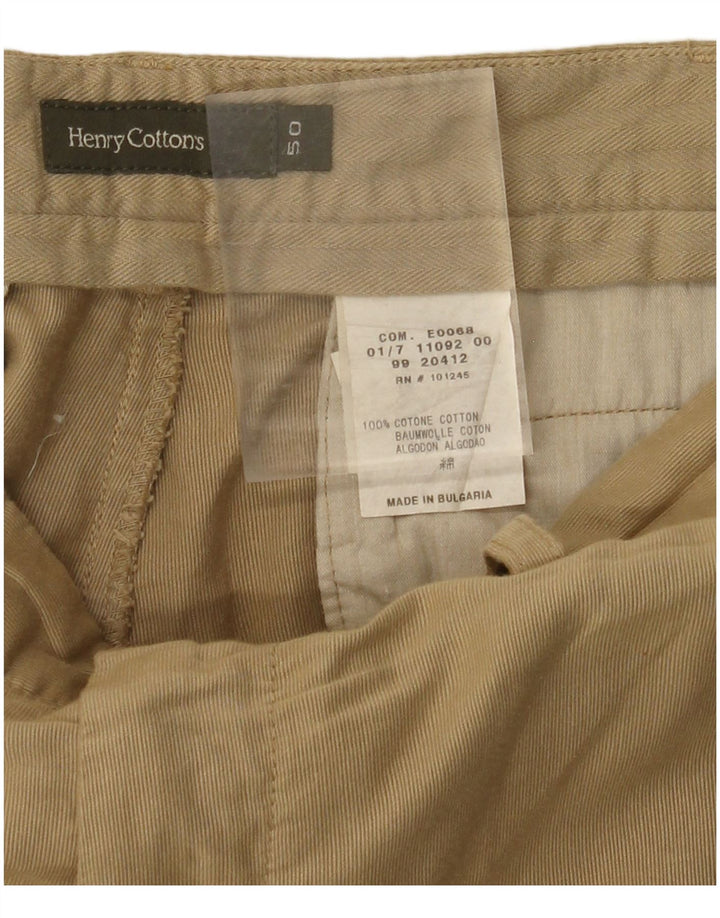 HENRY COTTONS Мужские прямые брюки-чинос IT 50 Large W32 L29 Бежевые