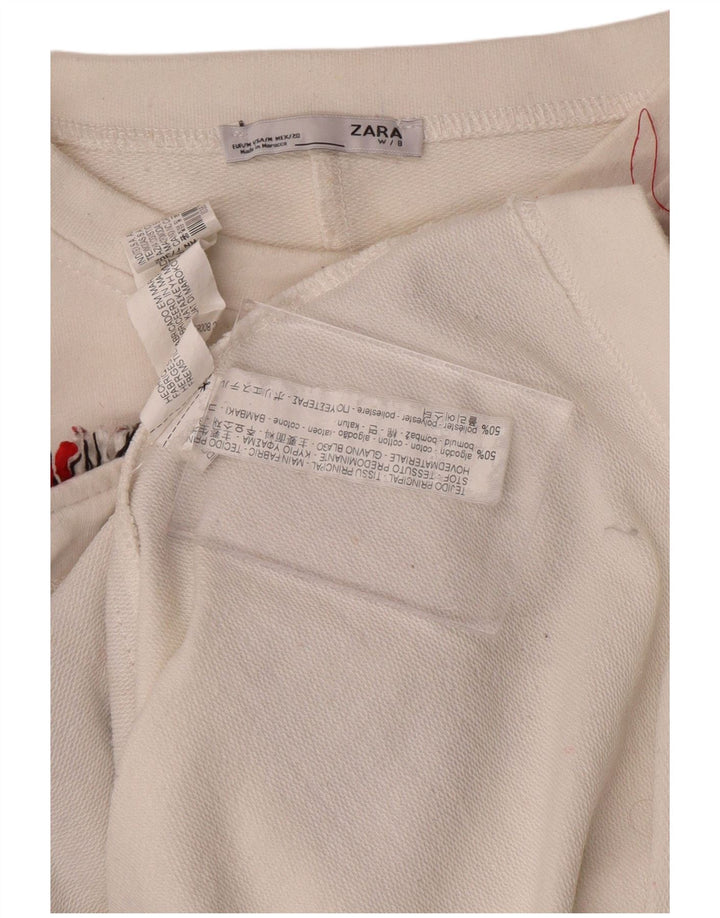 Женский джемпер оверсайз ZARA UK 14, средний белый с цветными блоками