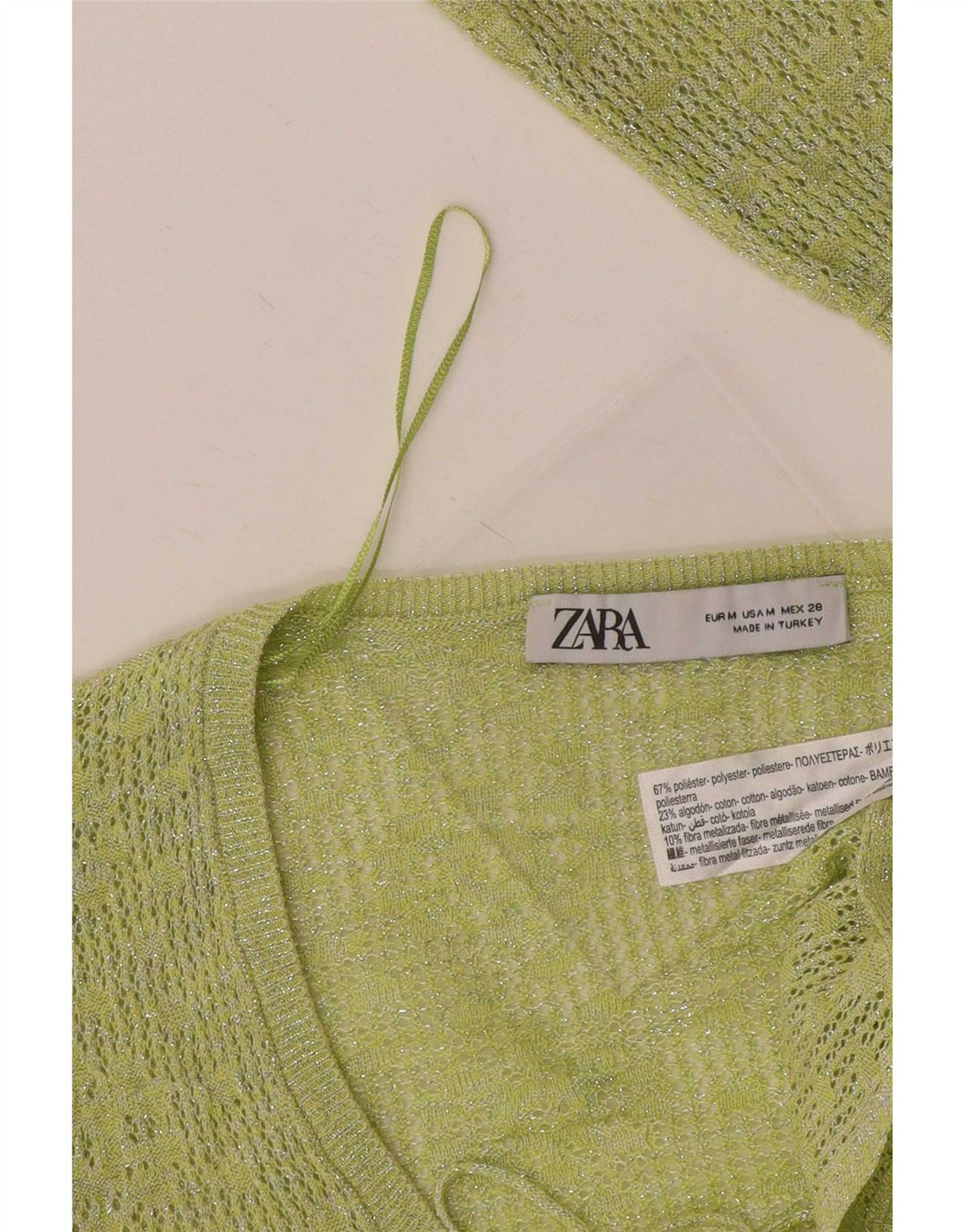 Женский укороченный кардиган Zara UK 12, средний зеленый полиэстер