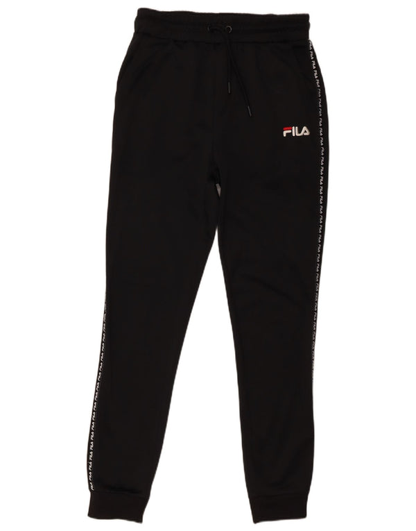 Fila Женский спортивный костюм с графическим рисунком Брюки-джоггеры UK 6 XS Черный полиэстер
