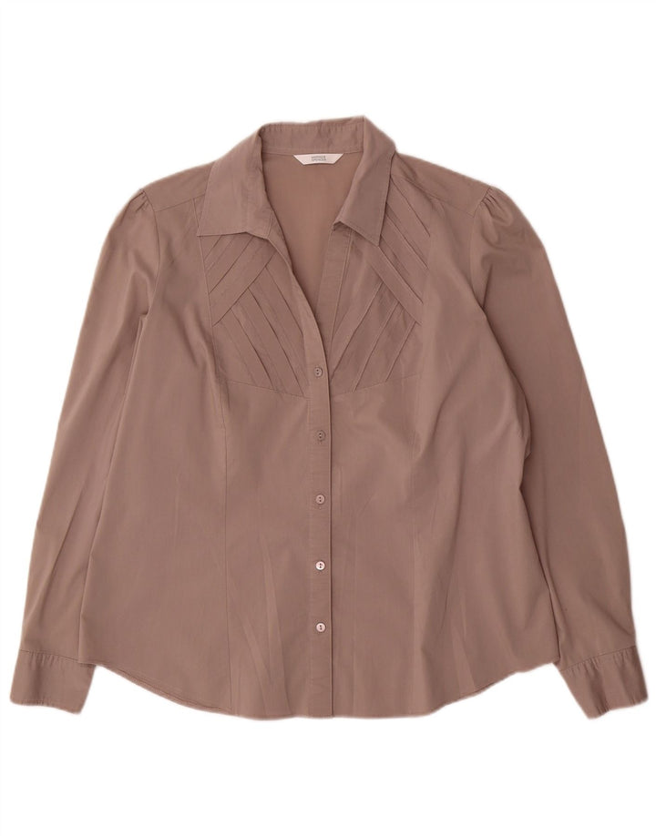 Женская блузка-рубашка Marks & Spencer UK 18 XL, серая, хлопок