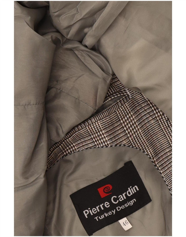 Мужской пиджак Pierre Cardin на 1 пуговице EU 46 маленький серый с узором "гусиные лапки"