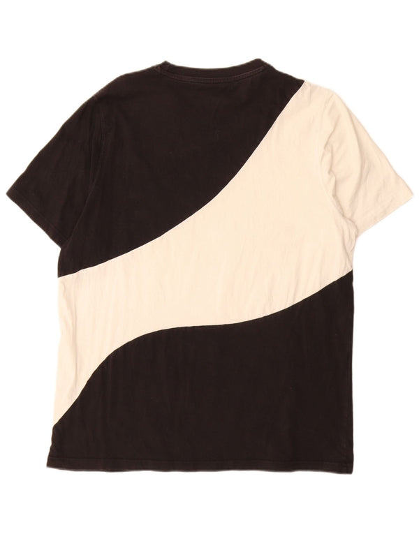 Puma Mens T-Shirt Top Large Black Colourblock Cotton