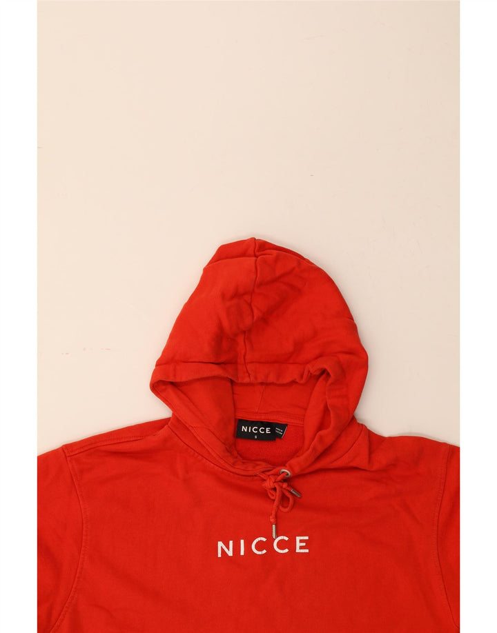 NICCE Mens Graphic Hoodie Jumper Small Red Cotton Vintage Nicce and Second-Hand Nicce from Messina Hembry 