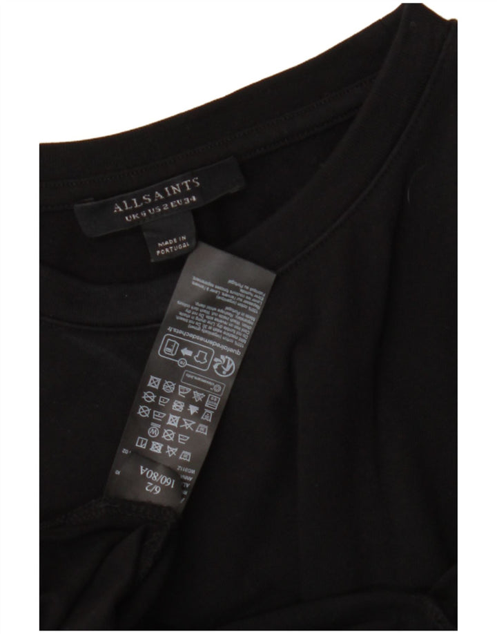 ALL SAINTS Womens T-Shirt Dress UK 6 XS Black Cotton Vintage All Saints and Second-Hand All Saints from Messina Hembry 