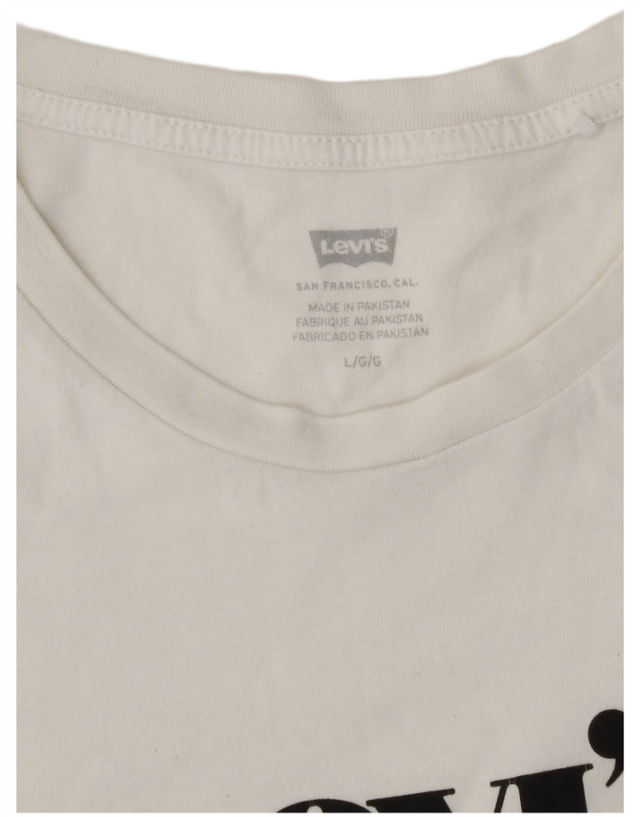 Женская футболка с рисунком Levi's Top UK 16, большая белая