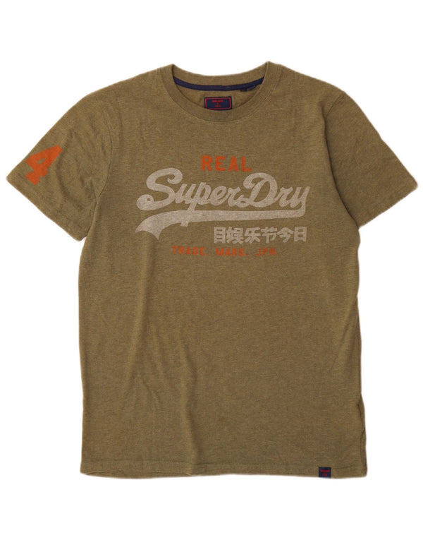 Мужская футболка с рисунком Superdry, средний цвет, хаки, хлопок