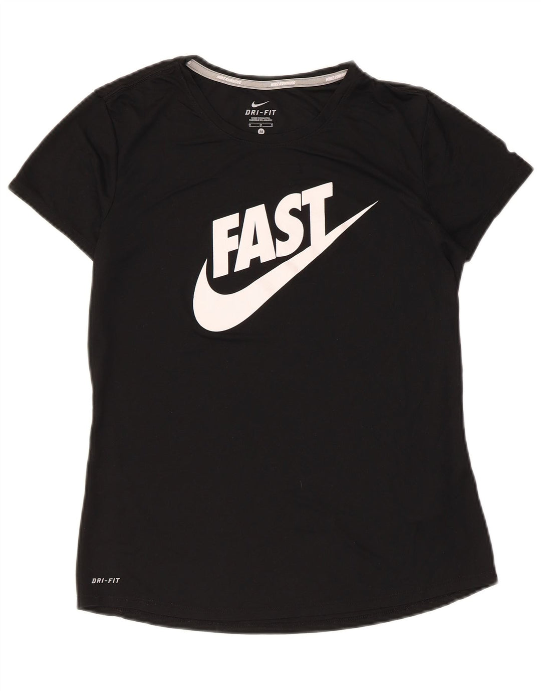 Женская футболка с рисунком Nike Dri Fit Top UK 12, средний черный полиэстер