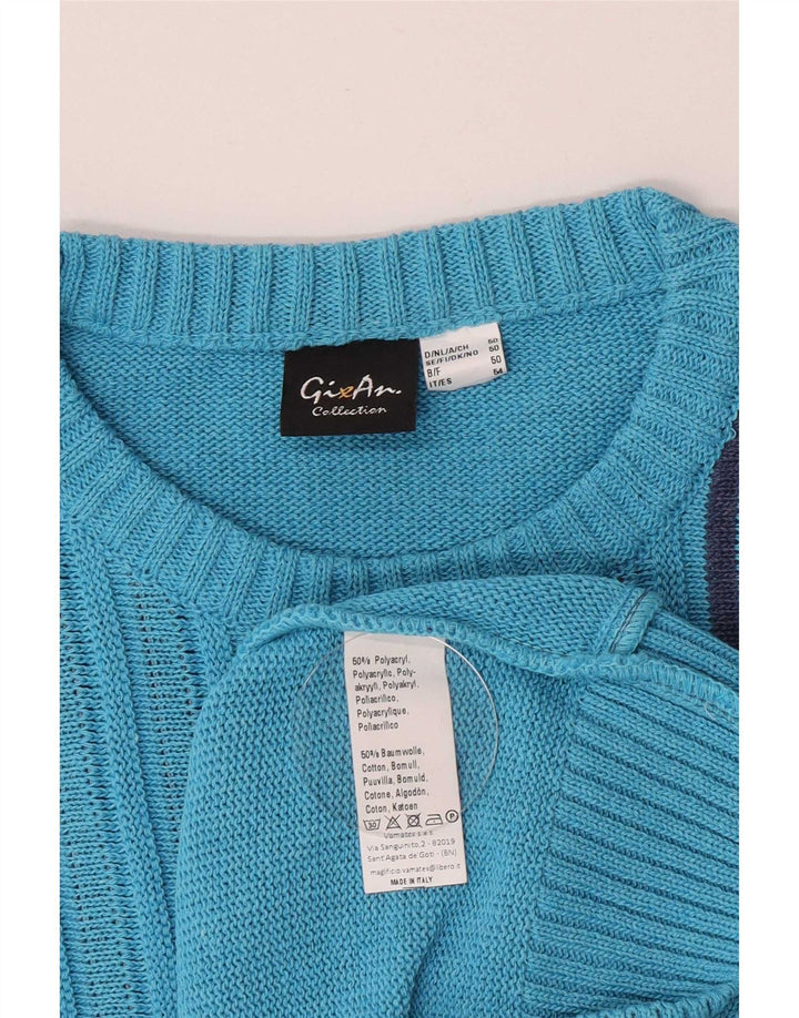 Мужской свитер Gixan Regular Fit с круглым вырезом IT 50, средний синий в полоску