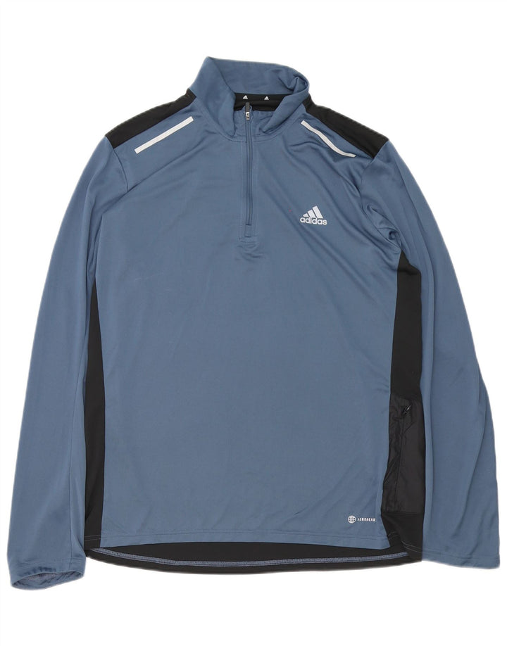 Мужской пуловер Adidas Aeroready, спортивный костюм, большой темно-синий с цветными блоками