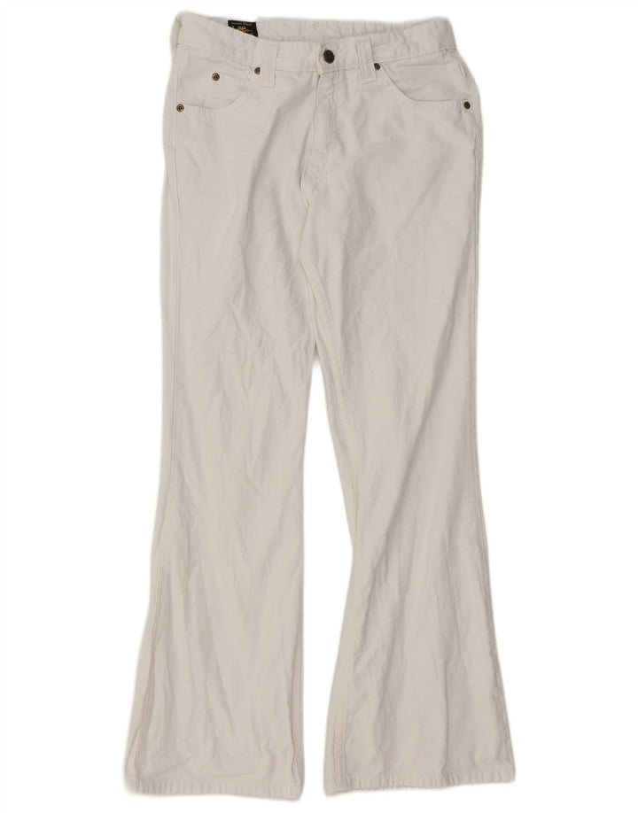 Женские расклешенные джинсы Lee, США 12, большие размеры W31 L29, белый хлопок